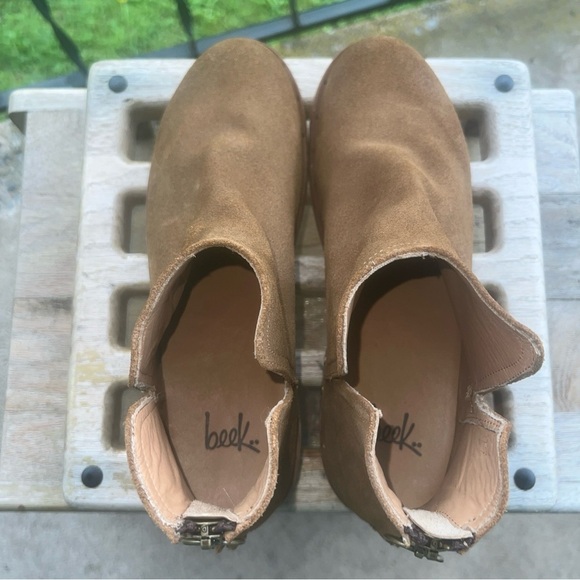 Beek Falcon Classic Leather Suede Ankle Bootie Back Zipper In Chestnut Size 8.5M - Picture 10 of 13
